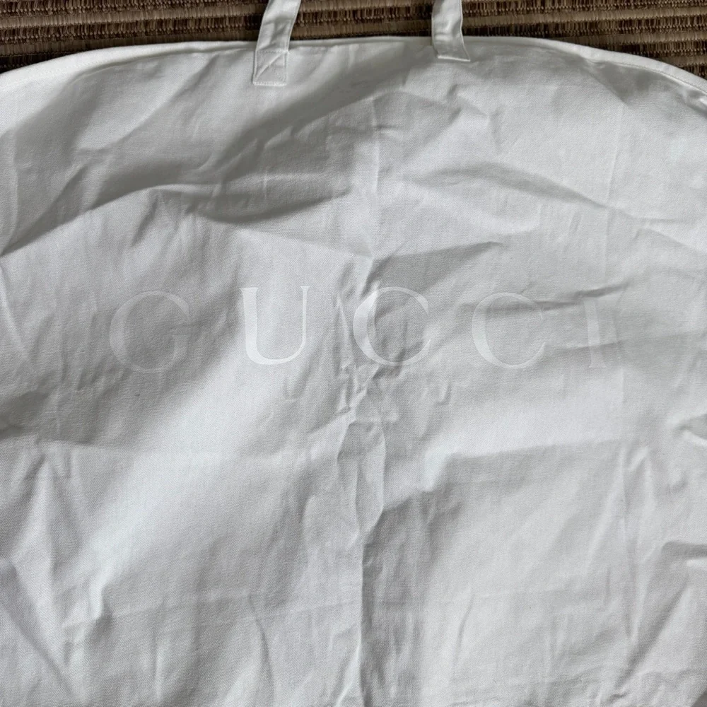 Gucci White Garment Bag Huge Zip Snap Fold Handles